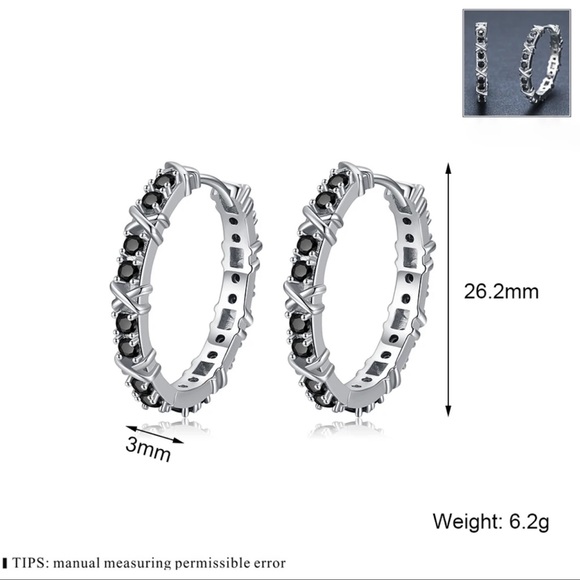 🌟 Sterling Silver Big Hoop Earrings - Picture 4 of 6